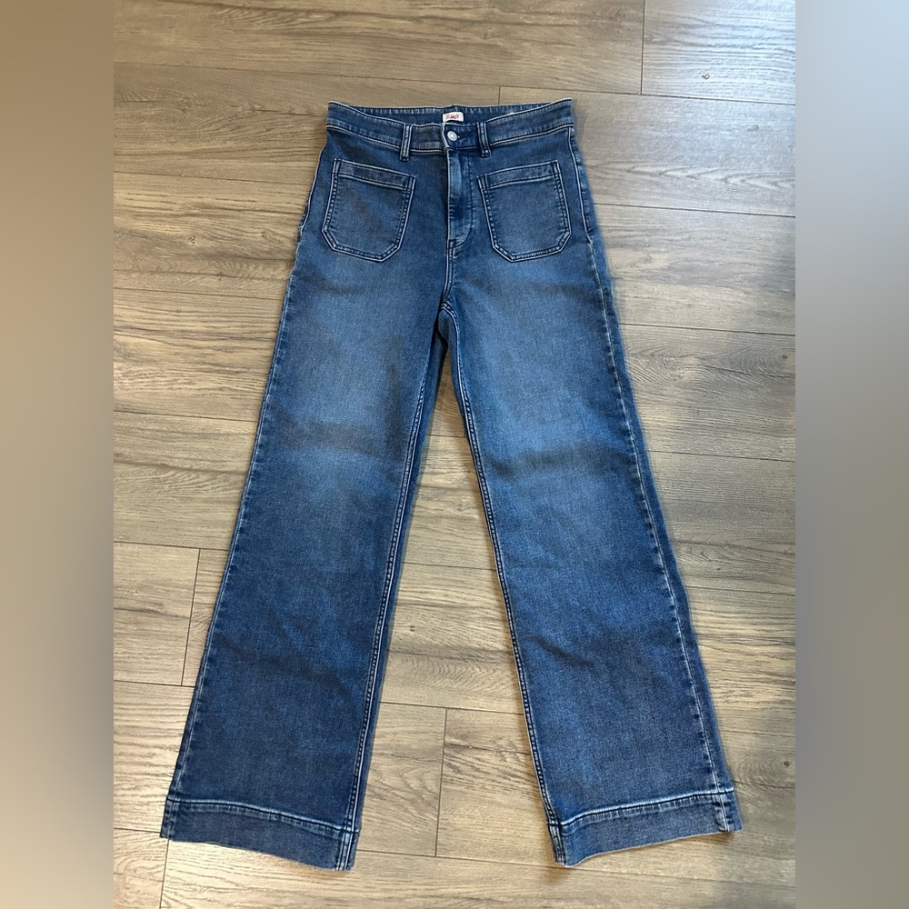Faherty Medium Blue High-Rise Straight Jeans - Picture 2 of 5